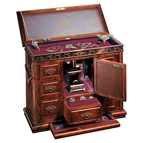 The Noble Collection The Lord Of The Rings Middle Earth Treasure Chest – 12,6 Pollici (32 Cm) Hardwood And Metal Jewellery Box – Officially Licensed F