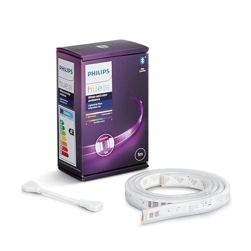Philips Hue White And Color Ambiance Lightstrip, Striscia Led Smart Da 1M, Bluetooth (Estensione Per Kit Base Da 2M)