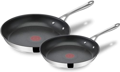 Tefal E304S244 Set Jamie Oliver X 2 Padella, 24-28 Cm, Acciaio Inossidabile, Nero