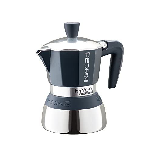 Pedrini Caffettiera Mymoka Induction, 2 Tazze, Blu Notte