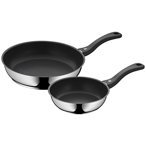Wmf Set Di Padelle Devil Da 2 Pezzi, Padella 28 Cm + 20 Cm, Padella A Induzione, Rivestita In Acciaio Inossidabile Cromargan, Manico In Plastica, Nero