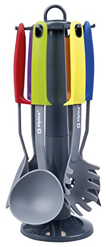 Alpina Set Di Utensili Da Cucina In Nylon, 7 Pezzi, Multi-Coloured, 6 Unità