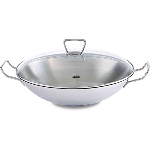 Fissler Kunming Wok Con Coperchio In Vetro, Forja, Grigio, 35 Cm