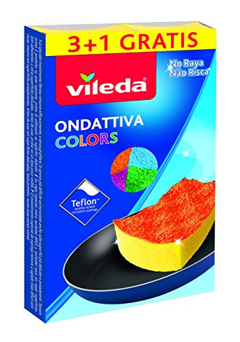 Vileda Ondattiva Milleusi Colors 3+1, Spugna, Multicolore, 13X22X2.6 Cm, 4 Unità