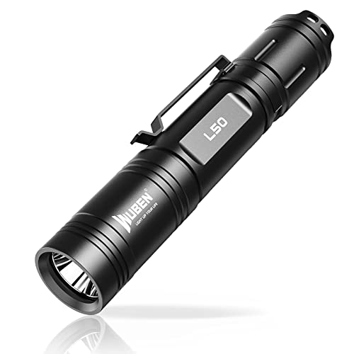 Wuben L50 Torcia Led Ricaricabile, 1200 Lumen Torcia Led Potente Professionale, Torcia Tattica Ip68 Impermeabile 5 Modalità, Tascabili Portatili Torch