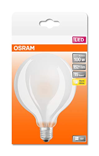 Osram St Globe, Lampada Led E27, 12 W, Luce Calda, 1 Lampa A Sfera, In Vetro