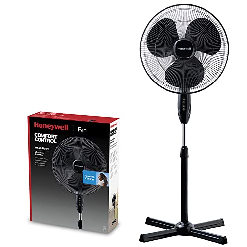 Honeywell Comfort Control Ventilatore A Stelo Per L'Intera Stanza, 3 Impostazioni Di Velocità, Oscillazione A 90°, Altezza Regolabile, Pale Di 40 Cm,