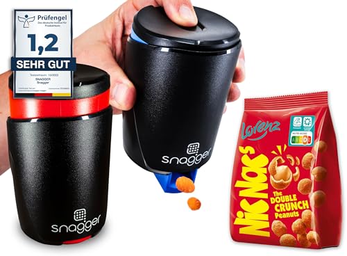Snagger Confezione Doppia – Il Dispenser Per Snack,Mani Pulite Quando Si Spuntino,Adatto Per Arachidi, Nicnacs, Uvm,Gamer, Regalo Per Uomini E Donne, 