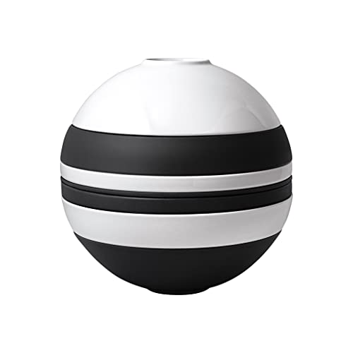 Villeroy & Boch, La Boule Black & White, Set Da Tavola 7 Pezzi Per Due Persone, Porcellana Premium