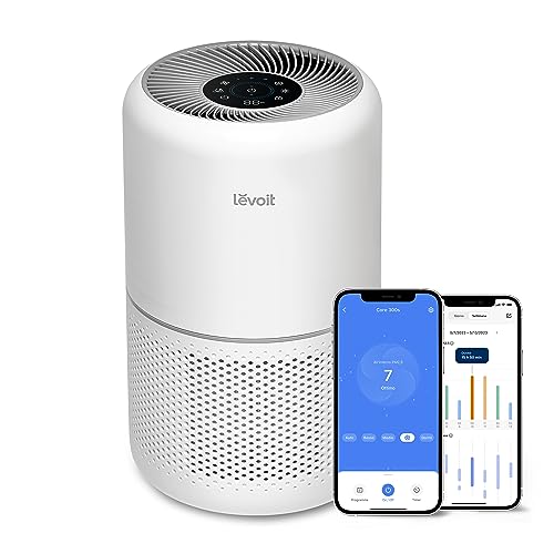 Levoit Smart Purificatore D'Aria Per Allergie E Pm2.5, Filtro Hepa, Guarda Qualità Dell'Aria, Contro 99,97% Dei Acari Polveri Pollini Odori Muffe, Cad