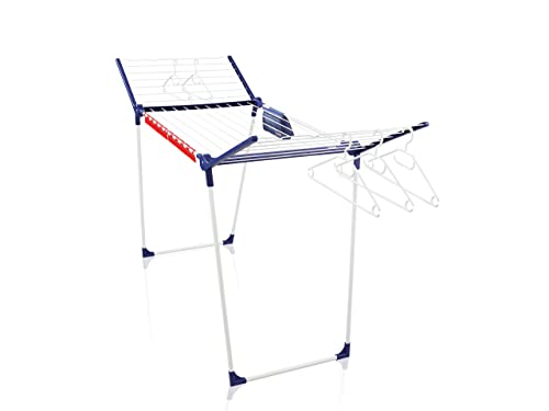 Leifheit Pegasus 200 Solid Comfort Stendibiancheria, Stendino Allungabile Con 20 M Di Spazio Totale, Stendibiancheria Estensibile Con 3 Accessori