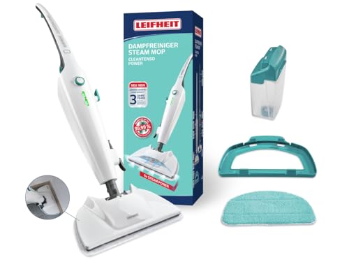Leifheit Pulitore Vapore Cleantenso Power 2.0 Con Vapore Caldo Contro I Batteri, Scopa A Vapore Breve Tempo Di Riscaldamento, 50 Minuti Di Pulizia, Va