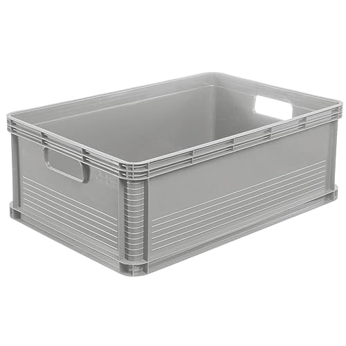 Keeeper Robusta Cassetta Da Trasporto, Resistente Agli Acidi E Adatta Per Alimenti, 60 X 40 X 22 Cm, 45 L, Robert, Grigio Chiaro