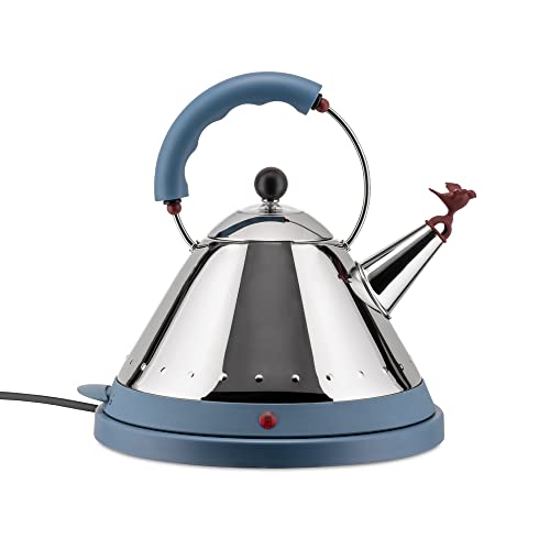 Alessi Mg32 Az - Bollitore Elettrico Cordlless, Acciaio Inox E Resina Termoplastica, Azzurro
