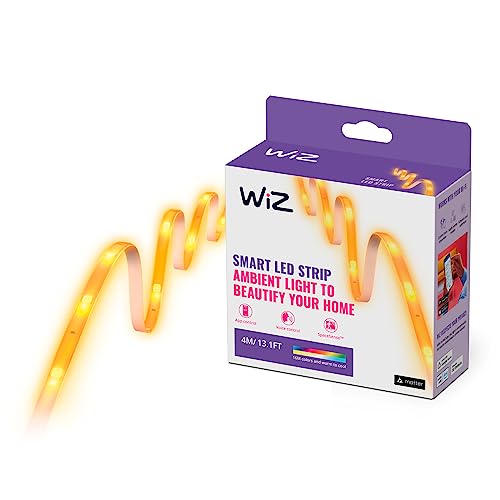 Wiz Striscia Led Wifi, Luce Bianca O Colorata Dimmerabile, 4 M, 11W, Alimentatore Incluso, Tecnologia Spacesense, Controllo Vocale (Alexa, Apple Homek