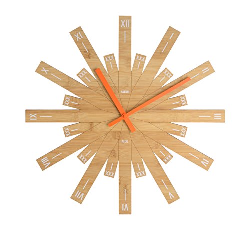 Alessi Mdl05 Raggiante Orologio Da Parete In Legno Di Bambù
