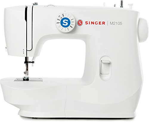 Singer M2105 Automatic Sewing Machine Electromechanical, Metallo, Bianco