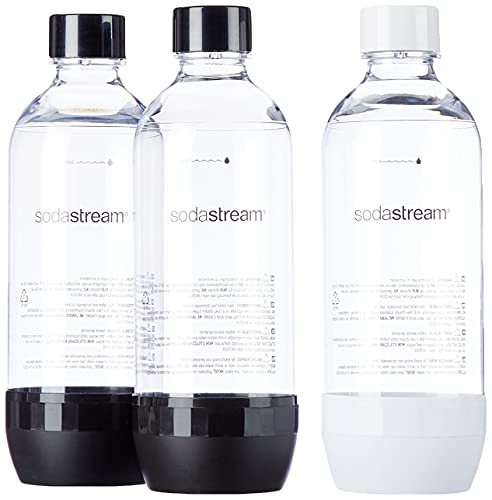 Sodastream Bottiglie Classiche Per Gasatore D'Acqua, Capienza 1 Litro, La Confezione Include 3 Bottiglie In Plastica Da Utilizzare Su Gasatori Terra,
