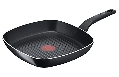 Tefal, Easy Cook & Clean B55540 - Bistecchiera 26 X 26 Cm, Rivestimento Antiaderente, Sicura, Con Segnale Termico, Fondo Stabile, Forma Ideale, Cottur