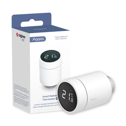 Aqara Termostato Da Radiatore E1, Valvola Termostatica Intelligente, Richiede Hub Aqara Zigbee 3.0, Controllo Vocale, Compatibile Con Homekit, Alexa,