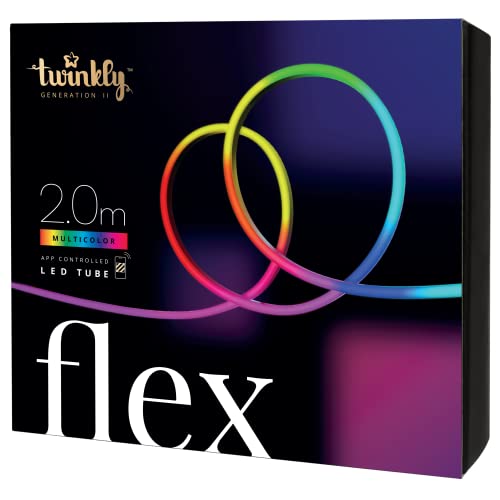 Twinkly Flex - Tubo Luminoso A Led Flessibile Con Led Rgb - Illuminazione Decorativa Per Interni - Controllato Da App, Filo Bianco, 2 M
