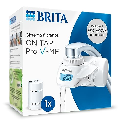 Brita Sistema Filtrante Dell'Acqua On Tap Pro V-Mf Con 1X Filtro (600L) - Per Acqua Priva Di Batteri Al 99,99% & Gusto Migliore - Incluso Led Digitale