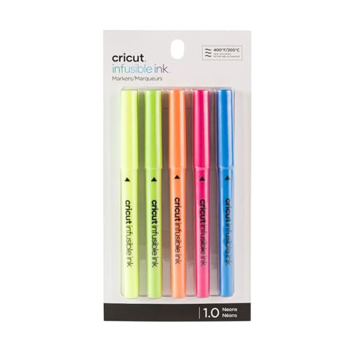 Cricut Pennarelli Infusible Ink™ (1.0), Neon (5 Pezzi)