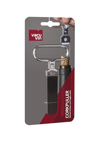 Vacu Vin 68405606 Levatappi A Strappo, Acciaio, Marrone/Argento, 11X6.5X1 Cm