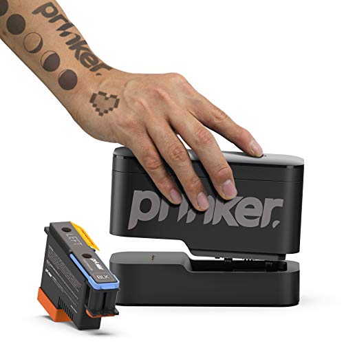 Prinker. Color Your Way Dispositivo Tatuaggio Temporaneo Pacchetto Per La Tua Istantanea Personalizzata Temporary Tattoos Con Premium Cosmetic Black I