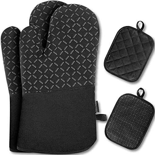 Guanti Da Forno, Milcea Presine E Guanti Da Forno Guanti Da Cucina Guanti Da Forno In Silicone E Cotone Resistenti Al Calore