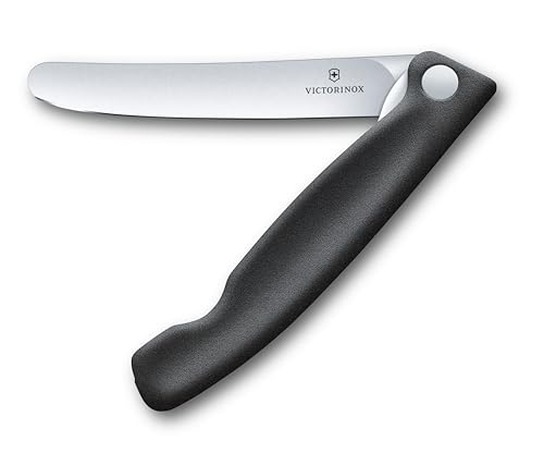 Victorinox Swiss Classic, Coltello Da Verdura Pieghevole, Lama Dritta, Lavabile In Lavastoviglie, Nero