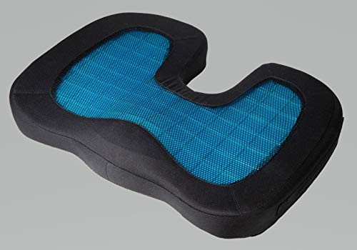 Lifenaxx U-Shape Gel Insert Silicone Coccyx Cushion Memory Foam Seat Orthopedic Pain Relief Viscoelastic Seating Pillow Lx-014