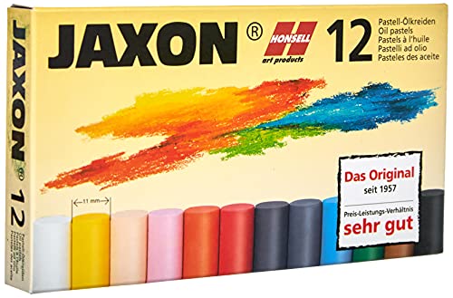 Honsell 47412 - Gesso Pastello Ad Olio Jaxon, Set Da 12 In Scatola Di Cartone, Colori Resistenti Alla Luce, Per Artisti, Pittori Per Hobby, Bambini