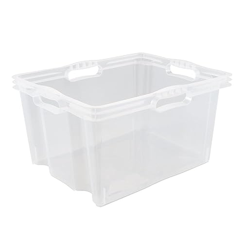 Keeeper Box Contenitore Con Manici Integrati, Taglia: Xl, 43 X 35 X 23 Cm, 24 L, Franz, Trasparente