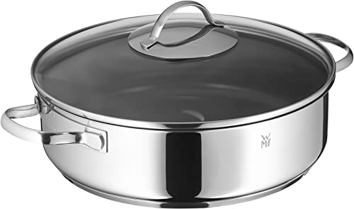 Wmf Casseruola Con Coperchio In Vetro D.28 Cm, Argento