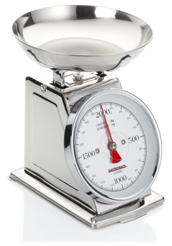 Gastroback Classic 30102 Bilancia 2 Kg, Meccanica, Stainless Steel, Acciaio Inossidabile