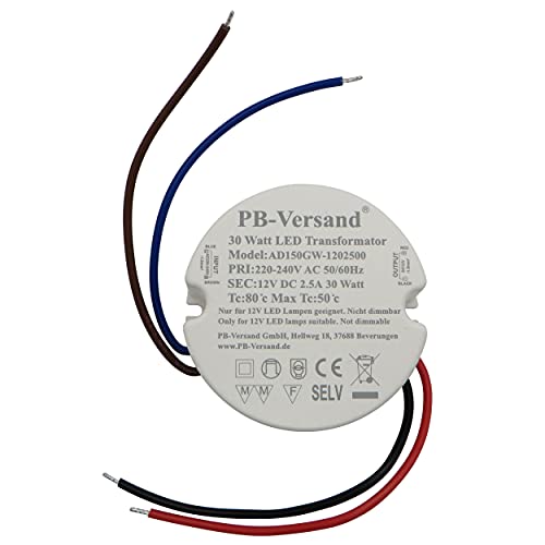 Pb-Versand - Trasformatore Led Da 30 Watt 12 V Dc Rotondo