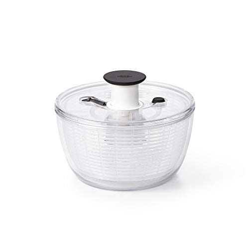 Oxo Good Grips Mini Centrifuga In Vetro Per Insalata 4.0, Trasparente, Piccola - Ciotola 2.7 L, Cestello 1.9 L