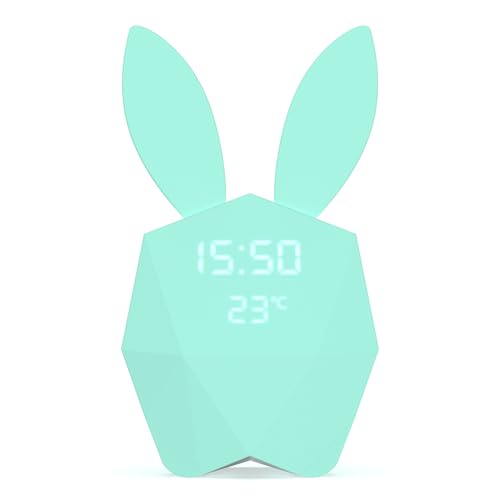 Mob Cutie Clock Connect - Sveglia Intelligente E Connessa, Con Sensore Di Movimento, Luce Notturna Nomade Design - Turchese