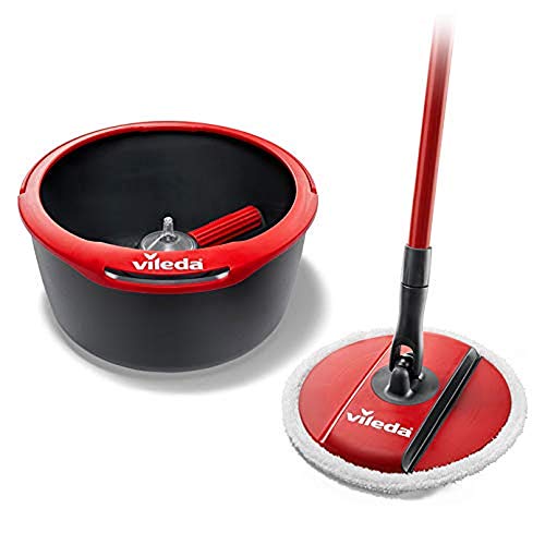 Vileda Spin & Clean, Lavapavimenti Con Sistema Di Strizzatura Manuale Attivabile Attraverso Il Manico, Set Per La Pulizia Dei Pavimenti Con Secchio, R