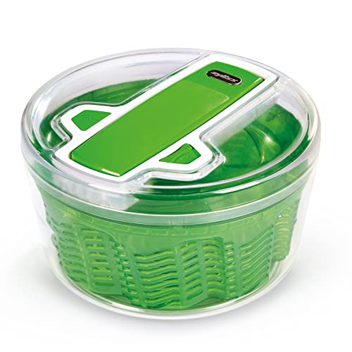 Zyliss E940013 Swift Dry Centrifuga Per Insalata, Grande, Plastica, Verde, Insalatiera Con Coperchio, Scolaverdure, Lavabile In Lavastoviglie
