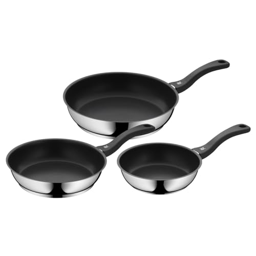 Wmf 733706299 Devil Set Di 3 Padelle Con Rivestimento Antiaderente Diametro 20/24/28 Cm Con Manico In Acciaio Inox Cromargan Ceramica Induzione Lavagg