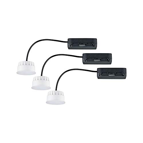 Paulmann 92477 Lampada Da Incasso Led Choose Modulo Coin Set Da 3 Easy-Dim Tonda 3X6,5W Dimmerabile Lampadina Satinato Plastica 2700K 19.5 W, Chrome M
