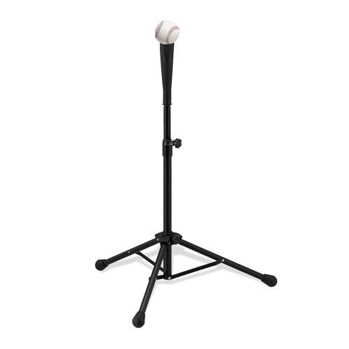 Relaxdays Batting Teeper Baseball E Softball, Ausilio Per La Battuta Supporto Regolabile In Altezza Da 72 A 121 Cm, Nero