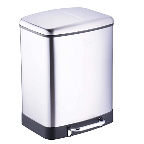 Dirt Devil Pattumiera Doppia, 2 X 12 L, In Acciaio Inossidabile, Facile Da Svuotare, 37 X 34,4 X 50,3 Cm, Colore: Argento