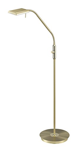 Trio Bergamo Piantana, 1 Led, Smd, 3000 K, 1100 Lm, Interruttore A Piede, Touchdimmer, Flessibile Integriert, 12 W, Ottone Opaco, 50 X 27 X 135 Cm
