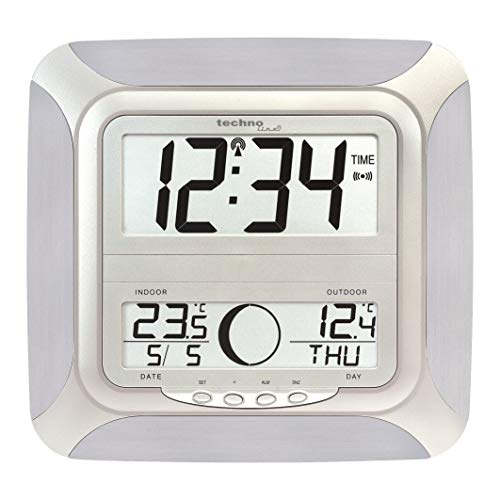 Technoline Ws 8118 Orologio Radio, Argento, 25.5X3.1X24.3 Cm