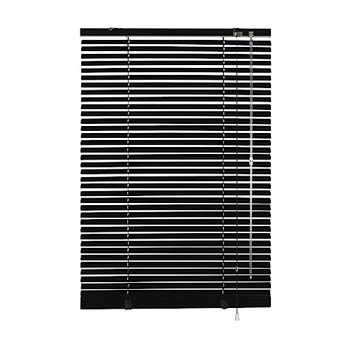 Gardinia Veneziana In Alluminio, Protezione Della Privacy, Protezione Dalla Luce E Dal Sole, Montaggio A Parete O Su Soffitto, Nero, 50 X 175 Cm