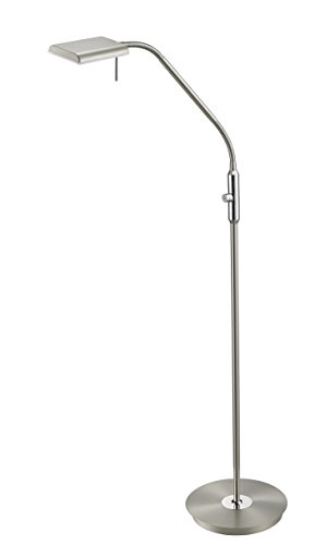 Trio Bergamo Piantana, 1 Led, Smd, 3000 K, 1100 Lm, Interruttore A Piede, Touchdimmer, Flessibile Integriert, 12 W, Nickel Opaco, 50 X 27 X 135 Cm