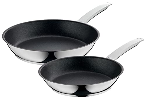 Wmf Permadur Advance - Set Di 2 Padelle Da 28 + 24 Cm, In Acciaio Inox Cromargan, Resistente Al Forno